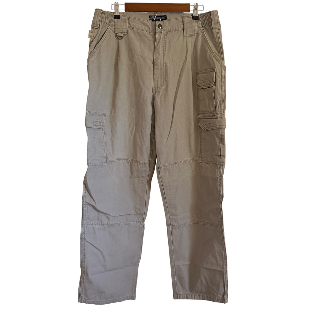 5.11 Tactical Cargo Pants Mens 36x32 Khaki Utility Canvas Workwear NRA Edition
